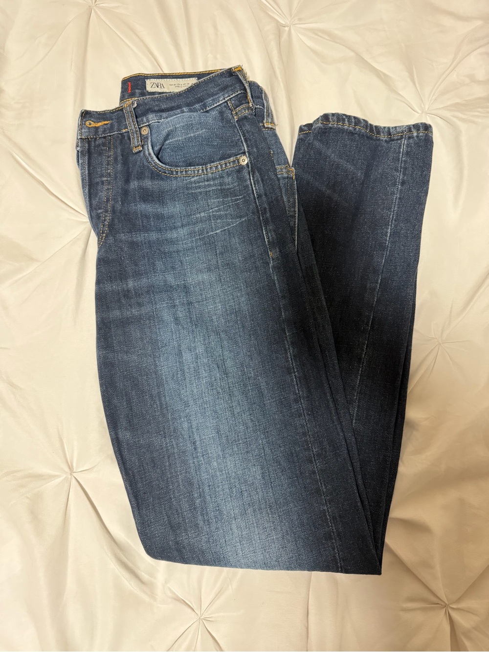 Zara Straight Fit Blue Jeans